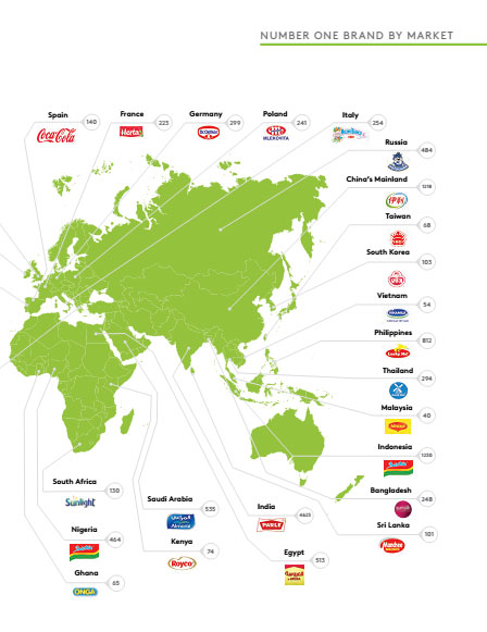 Bản đồ các Thương hiệu số 1 trên Thế giới.