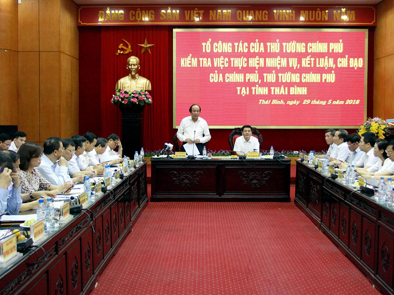 UBND tỉnh Thái Bình làm việc với Tổ công tác của Thủ tướng Chính phủ.