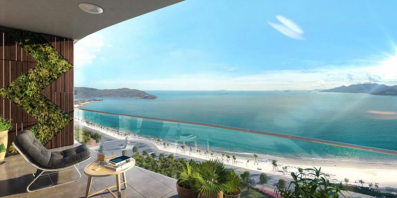 Căn hộ TMS Luxury Hotel & Residence Quy Nhon có tầm nhìn hướng biển tuyệt đẹp.