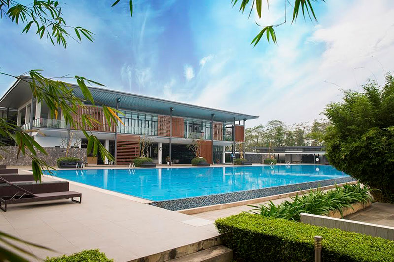 Khu bể bơi hiện đại của KĐT Gamuda Gardens.