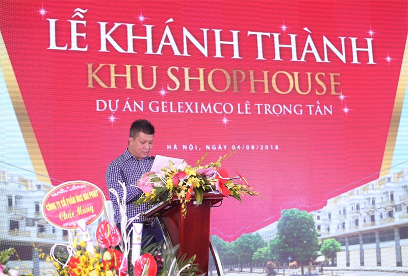 Mở đầu sự kiện, đại diện Tập đoàn Geleximco – Chủ đầu tư shophouse Lê Trọng Tấn đã chia sẻ những nỗ lực, tâm huyết của tập đoàn với Dự án.