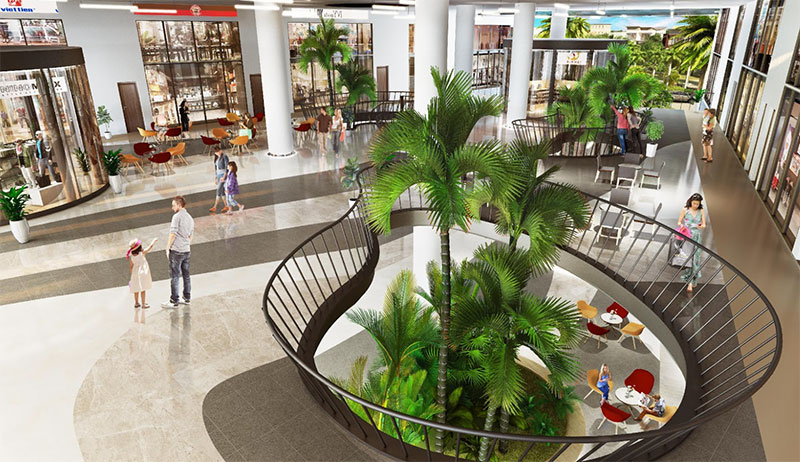 Vườn trung tâm với thiết kế mở đem lại không gian mua sắm khác biệt cho cư dân.