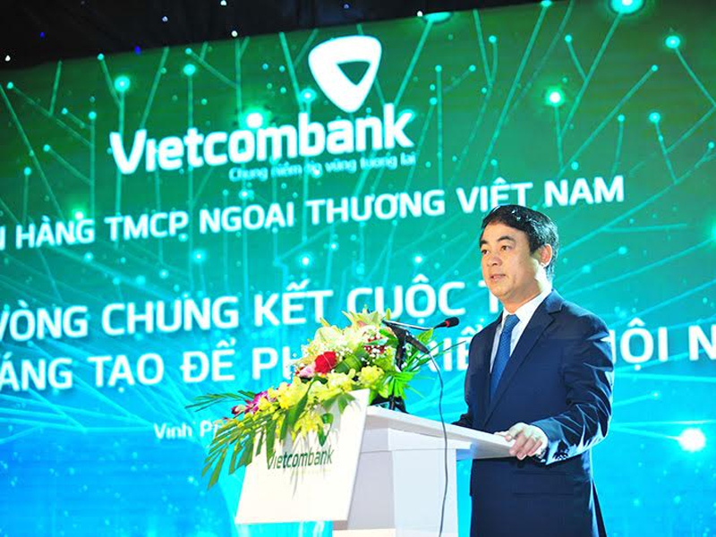 Ông Nghiêm Xuân Thành, Chủ tịch HĐQT, Chủ tịch Hội đồng Khoa học và Công nghệ Vietcombank, Trưởng Ban tổ chức phát biểu tổng kết cuộc thi.