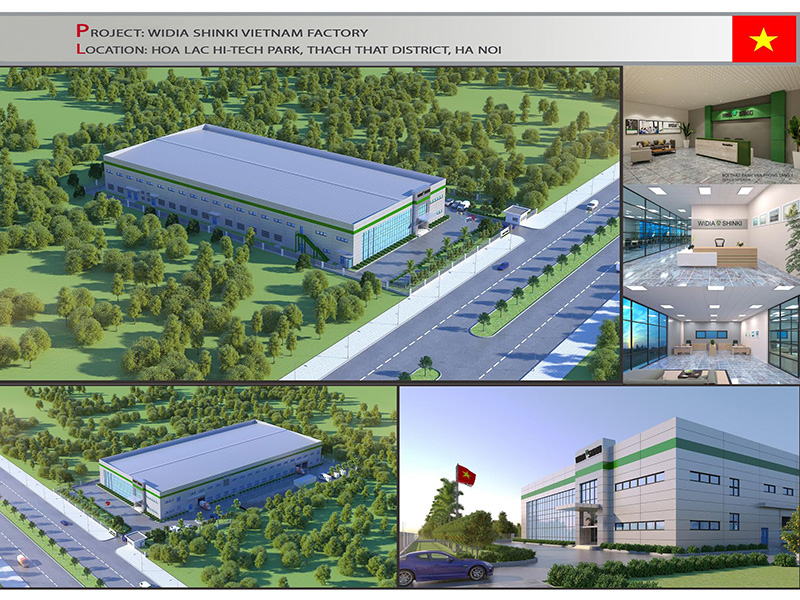 Phối cảnh toàn thể Dự án xây dựng nhà máy Widia Shinki Việt Nam.