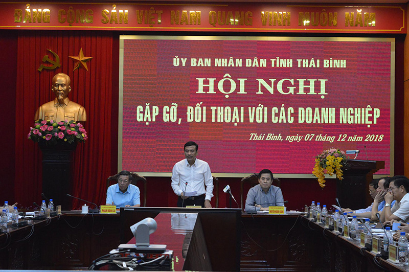 Chủ tịch UBND tỉnh Thái Bình Đặng Trọng Thăng phát biểu tại hội nghị.