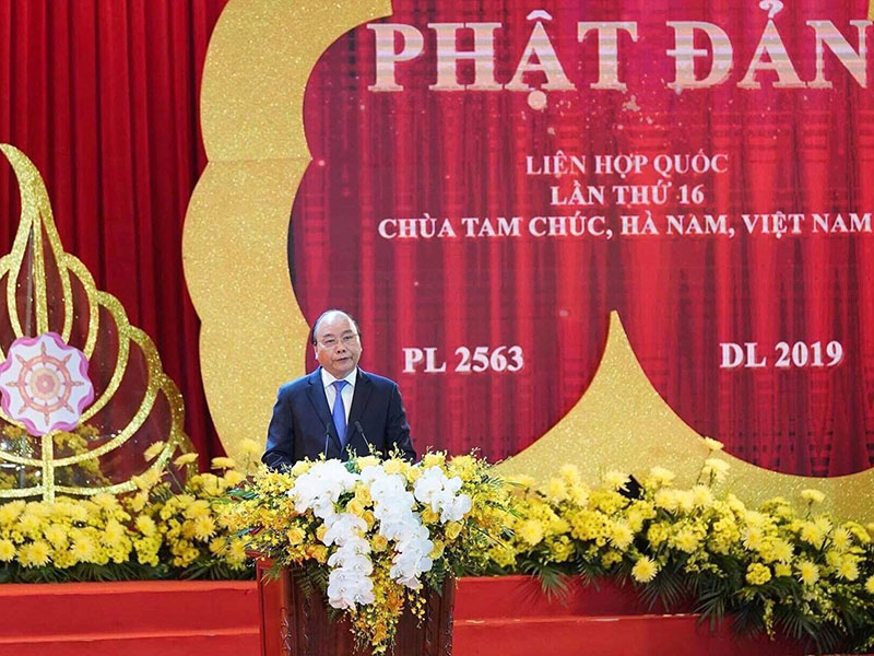Thủ tướng Chính Phủ Nguyễn Xuân Phúc phát biểu tại Lễ khai mạc Đại lễ Phật đản Vesak 2019.