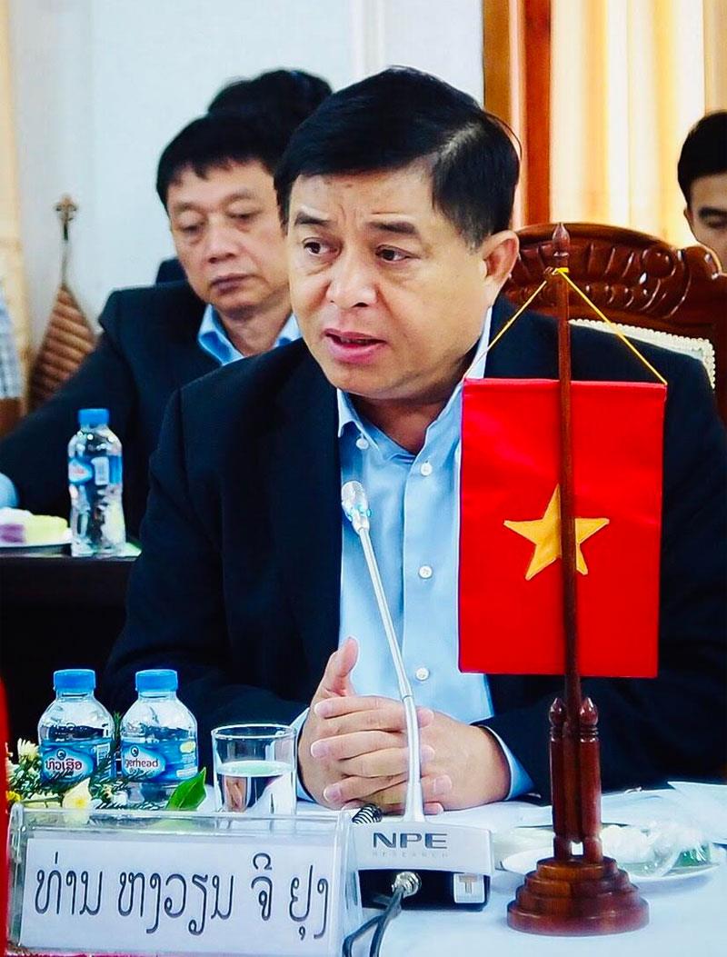 Bộ trưởng Bộ Kế hoạch và Đầu tư Việt Nam Nguyễn Chí Dũng phát biểu tại buổi hội đàm.