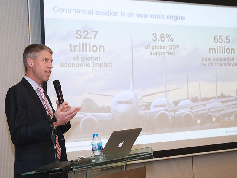 Ông Darren Hulst, Phó chủ tịch phụ trách Marketing thương mai của Boeing chia sẻ về thị trường hàng không toàn cầu.