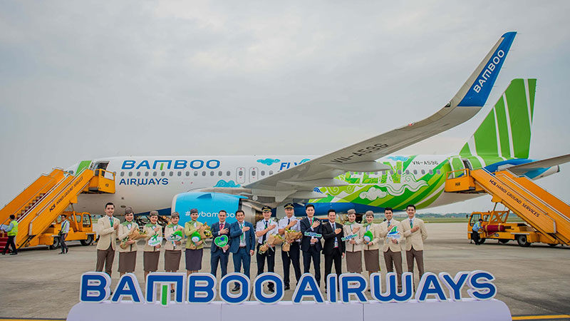 Lễ đón máy bay Airbus A320neo của Bamboo Airways.