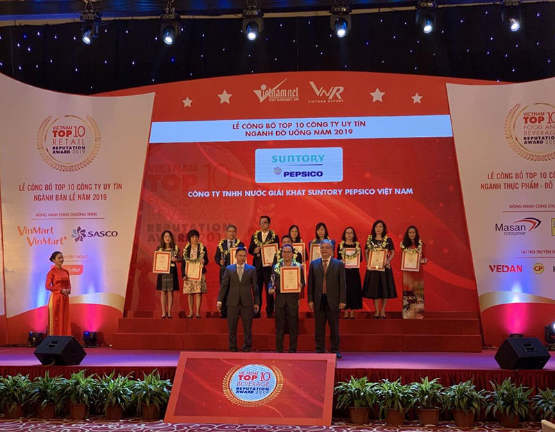 Đại diện Suntory PepsiCo Việt Nam tại lễ trao giải ngày 6/11/2019.