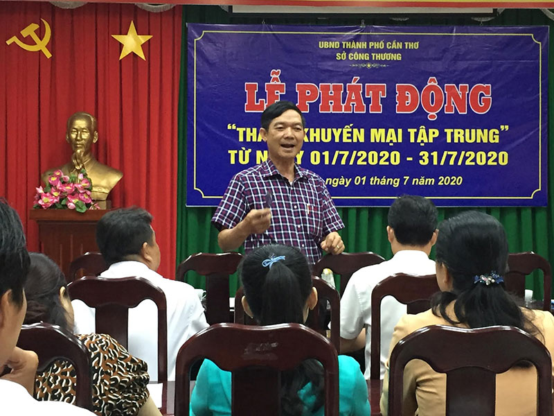 Ông Nguyễn Minh Toại- Giám Đốc Sở Công Thương TP Cần Thơ tại buổi Lễ phát động Tháng khuyến mại tập trung.