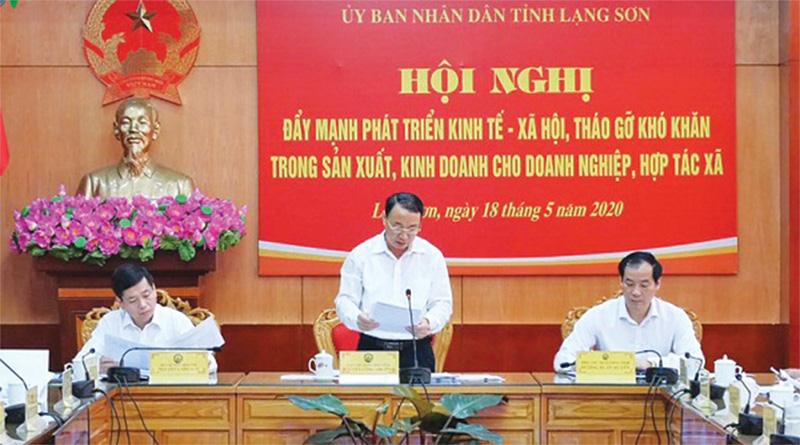 Lạng Sơn tổ chức Hội nghị Đẩy mạnh phát triển kinh tế - xã hội, tháo gỡ khó khăn trong sản xuất, kinh doanh cho doanh nghiệp, HTX.