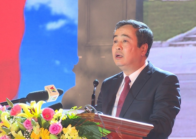 Ủy viên Dự khuyết Trung ương Đảng, Bí thư Tỉnh ủy Thái Bình Ngô Đông Hải phát biểu tại buổi lễ.