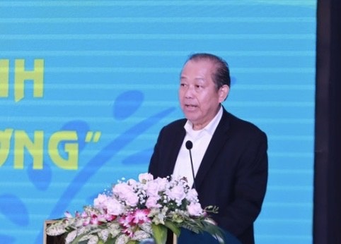 Phó thủ tướng Trương Hòa Bình phát biểu tại buổi lễ.