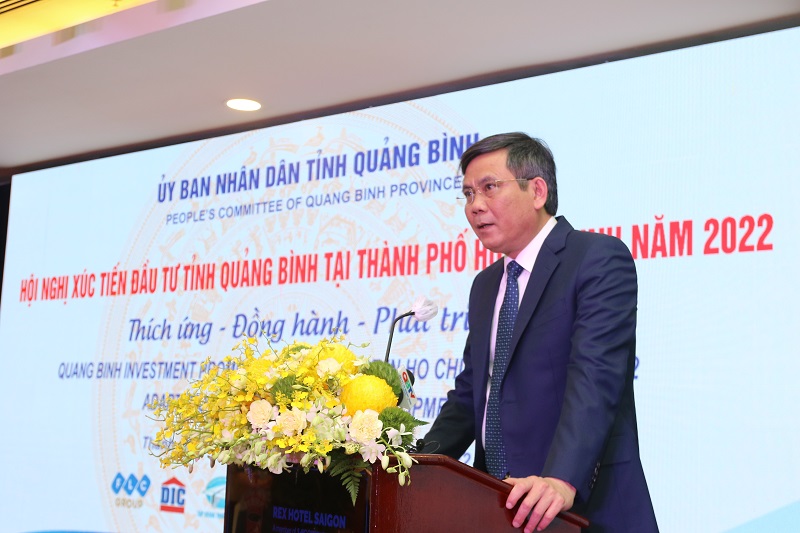 Ông Trần Thắng, chủ tịch Quảng Bình phát biểu khai mạc Hội ngị jxucs tiến đầu tư tỉnh Quẩng Bình