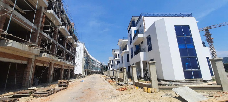 Dự án Khu dân cư Cồn Tân Lập đang xây dựng phần thô
