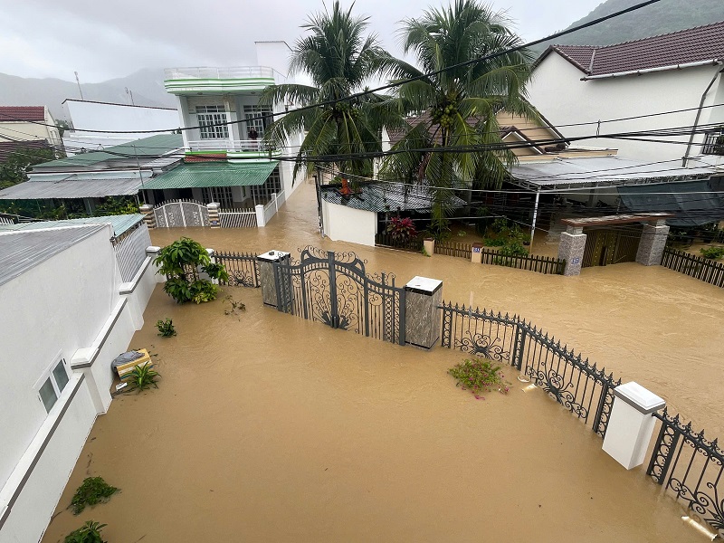 Đợt mưa lũ mấy ngày vừa qua đã gây thiệt hại nặng đối với tỉnh Khánh Hòa. Ảnh: T.X