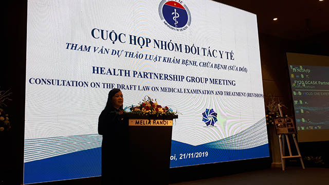 PGS.TS.Nguyễn Thị Kim Tiến, Bộ trưởng Bộ Y tế phát biểu tại Cuộc họp Nhóm Đối tác Y tế