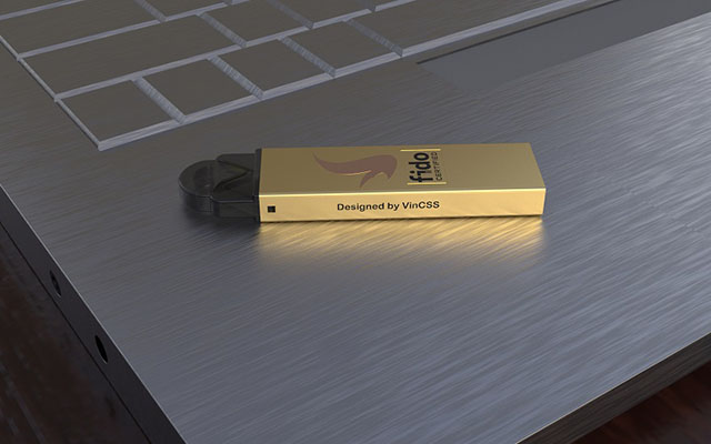 Thiết kế mẫu sản phẩm VinCSS FIDO2 Authenticator phiên bản USB Touch.