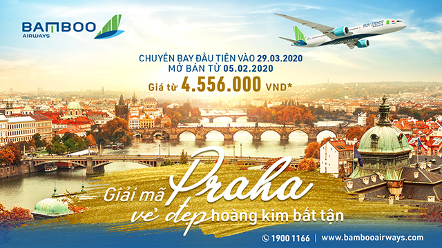 Giá vé đường bay thẳng Việt Nam – Cộng hòa Séc do Bamboo Airways khai thác có giá chỉ từ hơn 4,5 triệu/chiều 