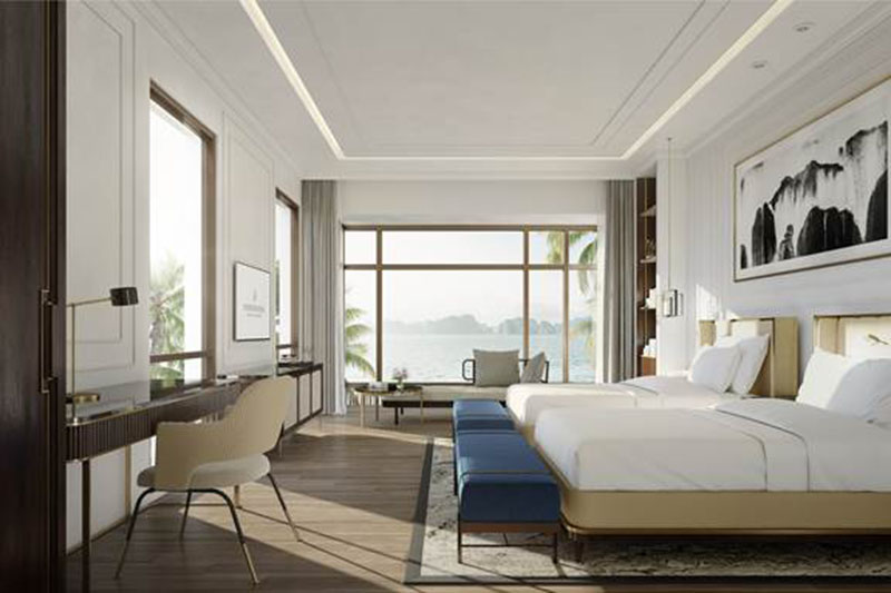 Phòng ngủ trong biệt thự Beach Villa - InterContinental Residences Halong Bay