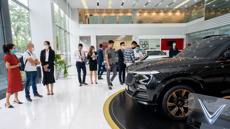 Mẫu xe VinFast President được trưng bày tại hệ thống Showroom và Đại lý chính thức tại 3 miền Bắc – Trung – Nam