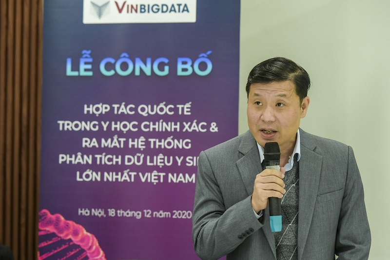 GS Vũ Hà Văn khai mạc Lễ công bố Hợp tác quốc tế trong Y học chính xác và Ra mắt hệ thống phân tích dữ liệu y sinh lớn nhất Việt Nam.