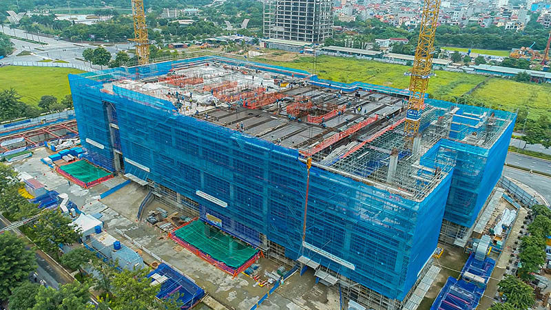 Ảnh 8 công trình xây dựng Trung tâm R&D của Samsung Việt Nam đã đạt 50% tiến độ thi công
