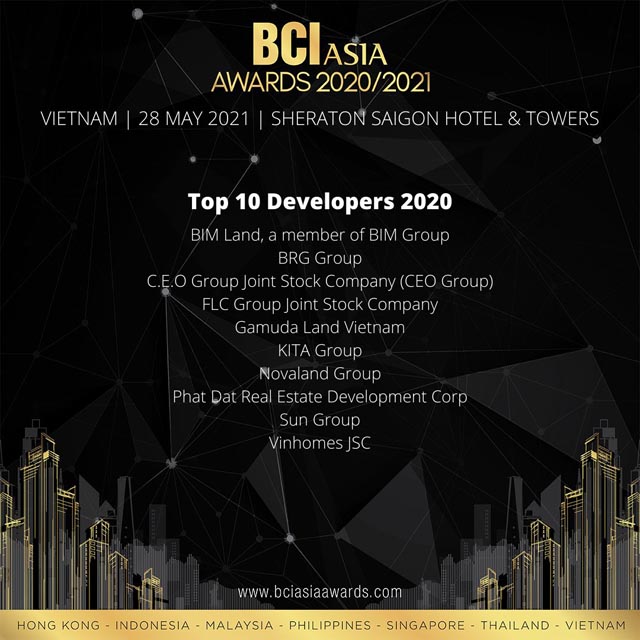 Read more about the article BCI Asia Awards vinh danh nhiều doanh nghiệp bất động sản, kiến trúc và xây dựng Việt