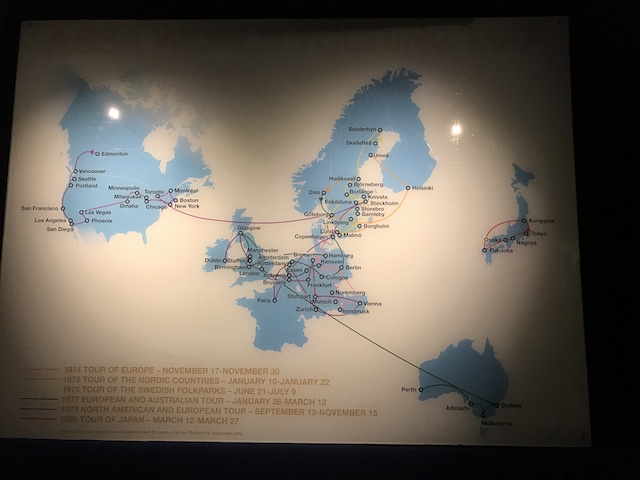 Bản đồ các địa điểm ABBA đi lưu diễn