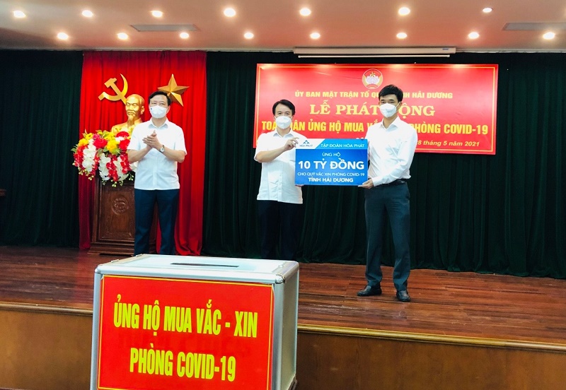 Tập đoàn Hòa Phát tiếp tục ủng hộ 10 tỷ đồng cho tỉnh Hải Dương 