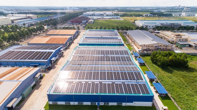 Dự án điện mặt trời mái nhà do Nami Solar đầu tư tại Khu Công nghiệp Bàu Bàng - Bình Dương