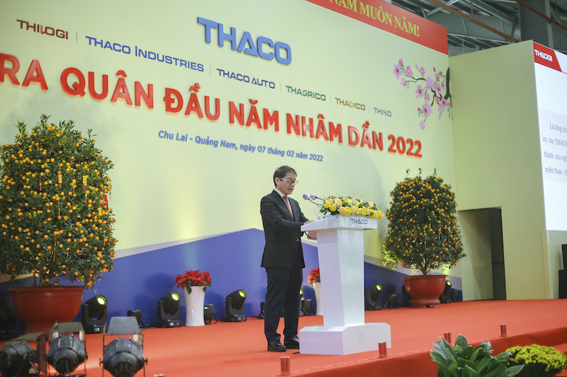 Chủ tịch HĐQT THACO Group Trần Bá Dương trong lễ ra quân đầu năm