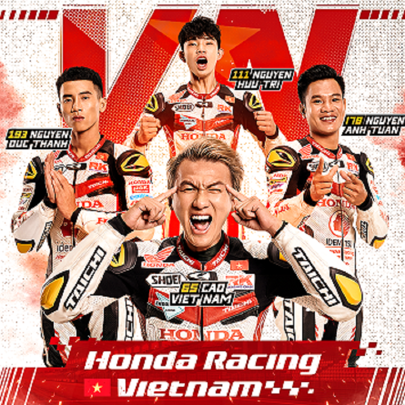 4 tay đua của đội Honda Racing tại ARRC 2023