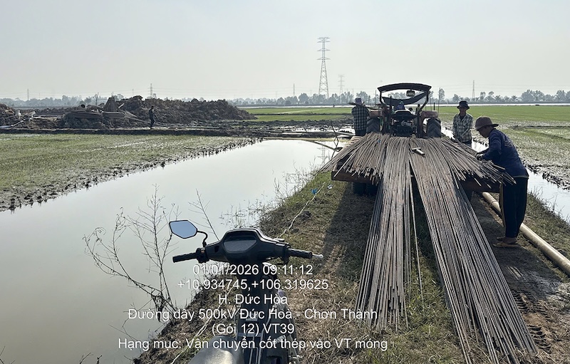 Vận chuyển thiết bị cho Dự án đường dây 500kV Đức Hòa – Chơn Thành đoạn qua tỉnh Tây Ninh