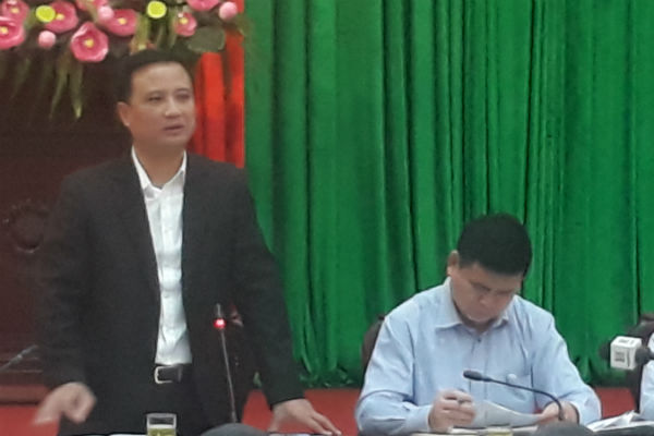 Ông Nguyễn Xuân Linh, Phó chủ tịch UBND huyện Đông Anh thông tin về công tác quản lý đất đai của huyện