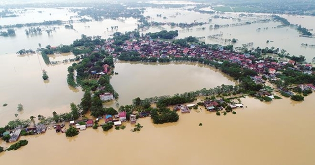 Tình trạng ngập úng tại huyện chương Mỹ, Hà Nội vào mùa mưa năm 2018