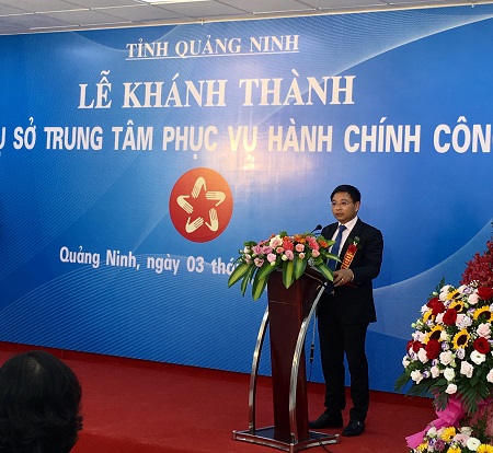 Ông Nguyễn Văn Thắng, Chủ tịch UBND tỉnh Quảng Ninh phát biểu tại lễ khánh thành. Ảnh: Thanh Tân