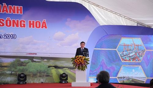 Ông Đặng Trọng Thăng, Chủ tịch UBND tỉnh Thái Bình phát biểu tại lễ khánh thành