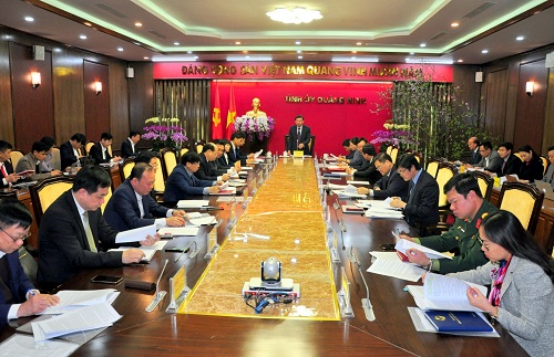 Cuộc họp được truyền trực tuyến tới 3 địa phương biên giới là Móng Cái, Hải Hà và Bình Liêu. Ảnh: Báo Quảng Ninh