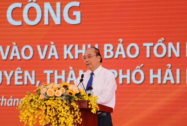 Thủ tướng Chính phủ Nguyễn Xuân Phúc phát biểu tại lễ khởi công Dự án