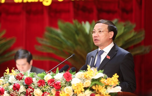 Ông Nguyễn Xuân Ký, Bí thư Tỉnh uỷ Quảng Ninh phát biểu bế mạc Đại hội.