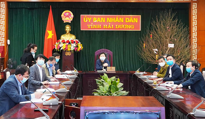 Ban Chỉ đạo phòng chống dịch Covid-19 tỉnh họp trực tuyến tại điểm cầu UBND tỉnh Hải Dương