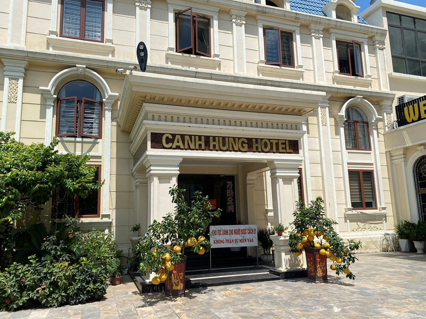 Khách sạn Cảnh Hưng, nơi BN 2986 đã từng lưu trú bị phong tỏa