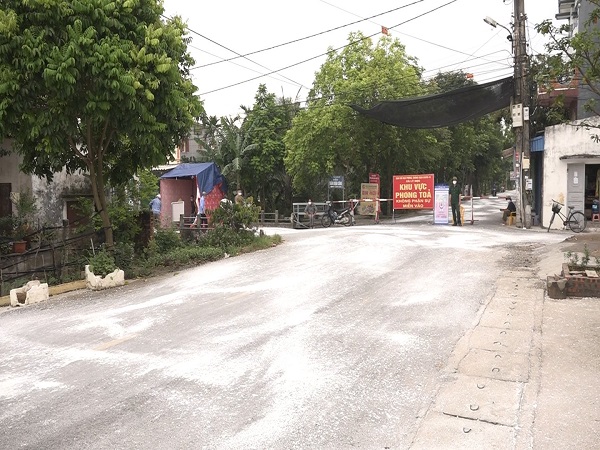 Khu vực xã Lý Học, huyện Vĩnh Bảo bị phong tỏa theo Chỉ thị 16/CT-TTg của Thủ tướng Chính phủ