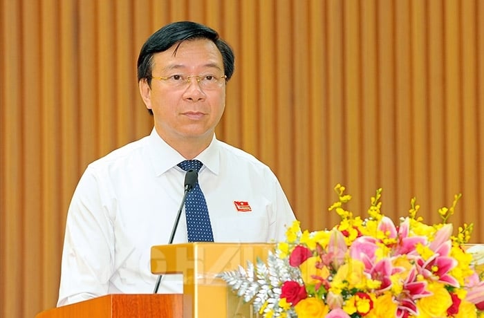 Ông Phạm Xuân Thăng, Bí thư Tỉnh ủy, Chủ tịch HĐND tỉnh Hải Dương phát biểu tại Kỳ họp thứ hai HĐND tỉnh khóa XVII, nhiệm kỳ 2021-2026