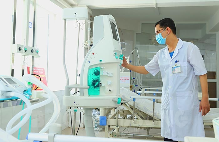Trung tâm Hồi sức cấp cứu tích cực (ICU) điều trị cho bệnh nhân Covid-19 nặng ở Bệnh viện Bệnh nhiệt đới tỉnh Hải Dương