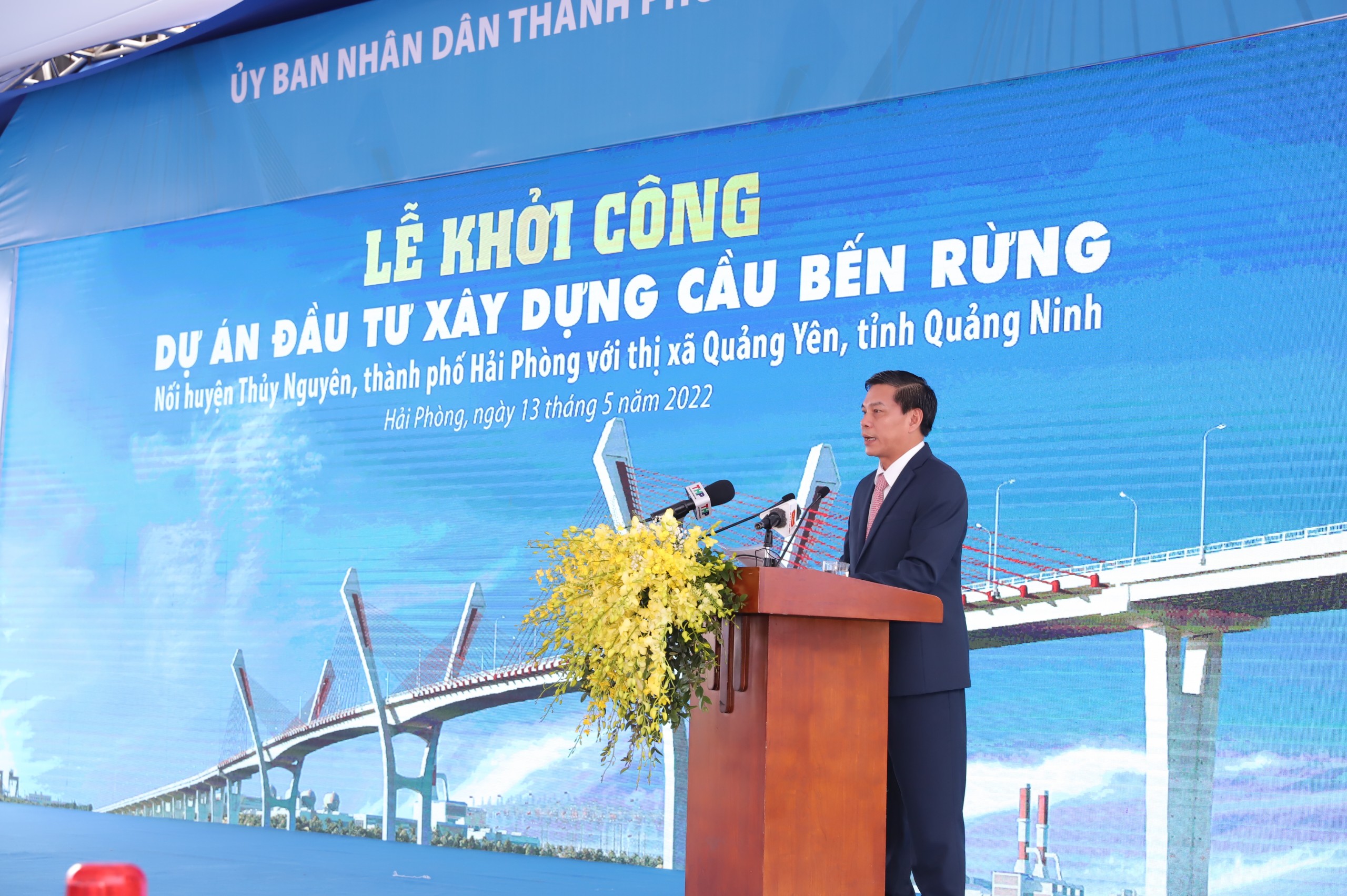Ông Nguyễn Văn Tùng, Chủ tịch UBND TP.Hải Phòng phát biểu tại lễ khởi công