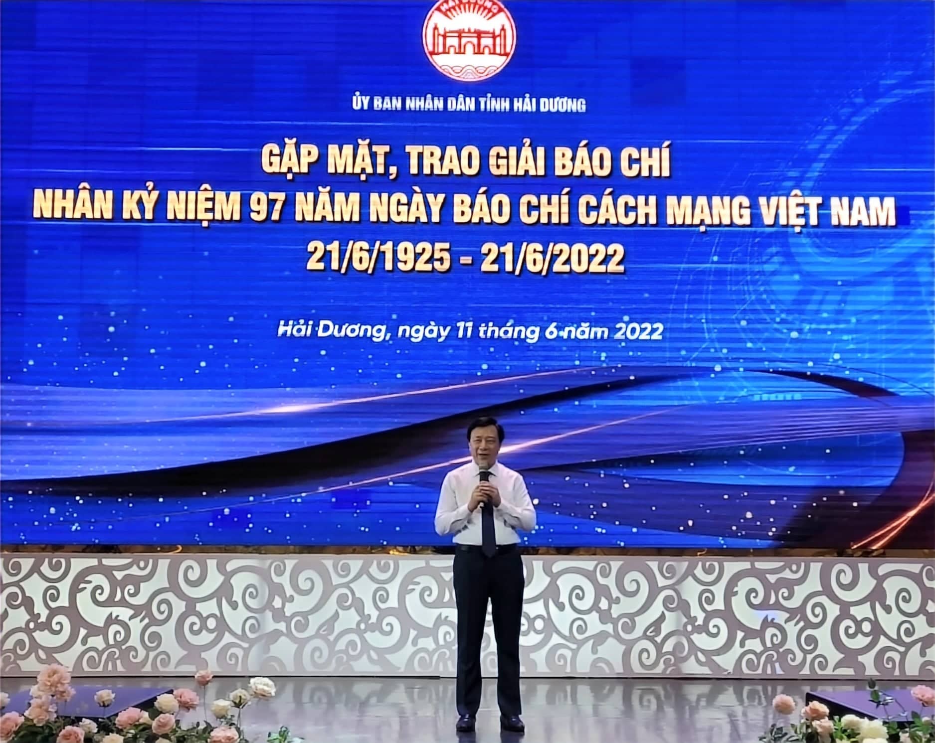 Ông Phạm Xuân Thăng, Bí thư Tỉnh ủy Hải Dương phát biểu tại buổi gặp mặt