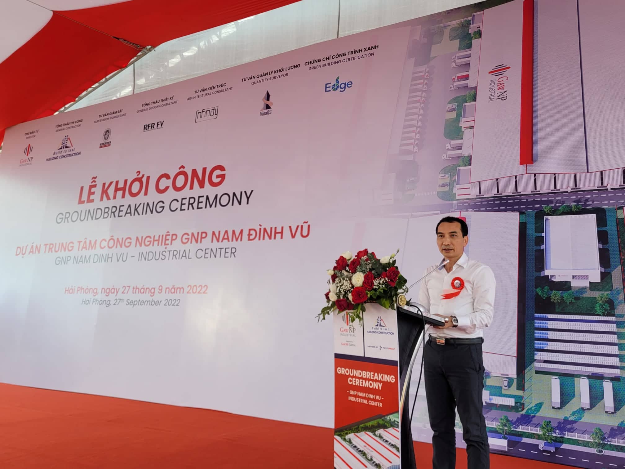 Ông Phạm Anh Tiến, Chủ tịch HĐQT Tập đoàn Taiyo phát biểu tại lễ khởi công